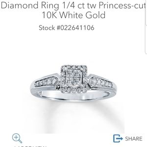 1/4 CT Princess-Cut Diamond Ring
